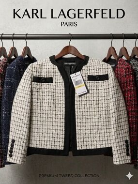 Karl Lagerfeld Black & Ivory Tweed Shirt Jacket Be the first buyers! 🛍️ Support